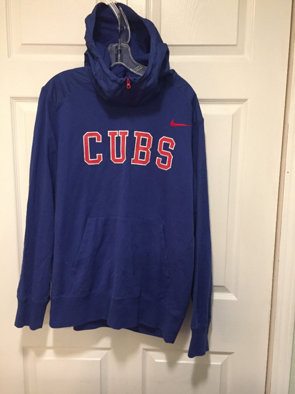 Nike Chicago Cubs Hoodie Mens L Dri-FIT MLB Authentic Collection Blue Sweatshirt